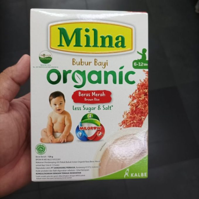 MILNA BUBUR BAYI ORGANIC BERAS MERAH LESS SUGAR & SALT 8-12 BULAN