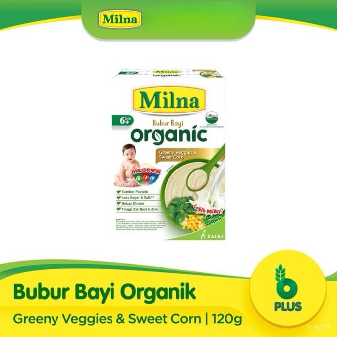 MILNA BUBUR BAYI ORGANIC 6+ GREENY VEGGIES & SWEET CORN