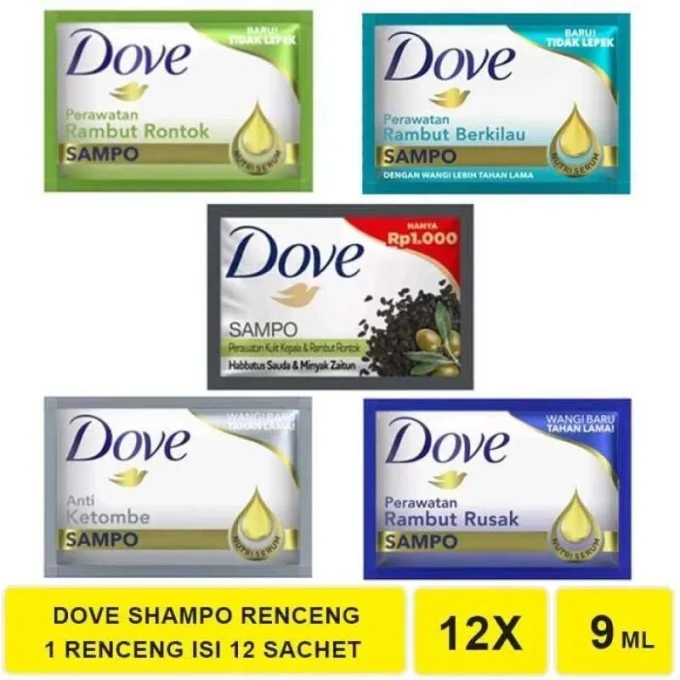 UNILEVER Dove Shampo Shampoo RENCENG | 12 SACHET X 9ML