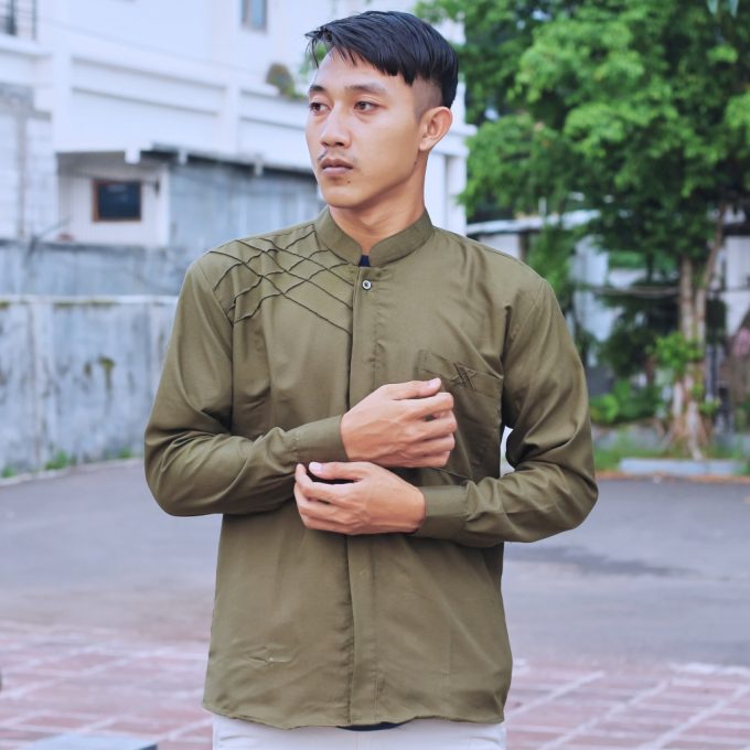 Koko Pria Dewasa Lengan Panjang Premium Distro Motif Marvel Kombinasi Garis - Gambar 3