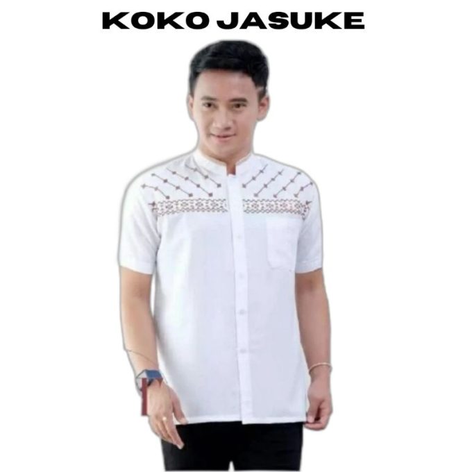 Baju koko bordir Mewah lengan pendek alfariz