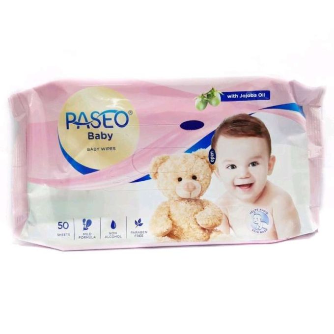 PASEO BABY WIPES 50'S JOJOBA OIL