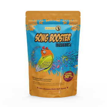 SONG BOOSTER LOVEBIRD NUTRIBIRD 150 GRAM PAKAN PUR VOER BURUNG LOVEBIRD