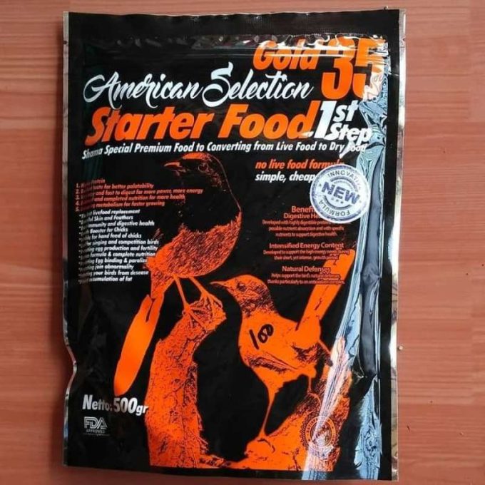 STARTER FOOD 1 ST STEP 500 GRAM AMERICAN SELECTION PAKAN BUBUR ANAKAN PIYEK BURUNG MURAI LOLOHAN SPET