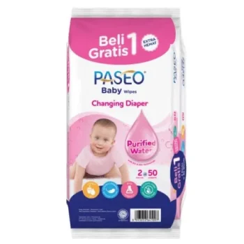 PROMO BELI 1 GRATIS 1 Tissue basah PASEO baby wipes 50 sheets Tisu basah PASEO EXTRA HEMAT