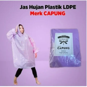 JAS HUJAN PLASTIK PONCO RAINCOAT BAJU, BERAT 90GR, TEBAL 40 MICRON, PANJANG 115CM