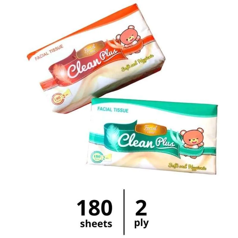 Tisu Tissue Clean Plus 180 sheets 2ply Facial Tissue Tisue wajah PROMO !!! 1 Tisu Tissue Clean Plus 180 sheets 2ply Facial Tissue Tisue wajah PROMO !!!