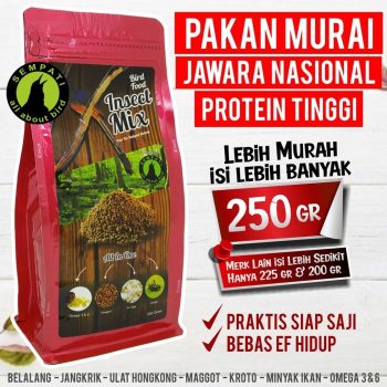 INSECT MIX BIRD FOOD SEMPATI 250 GR PAKAN PUR VOER BURUNG MURAI KACER