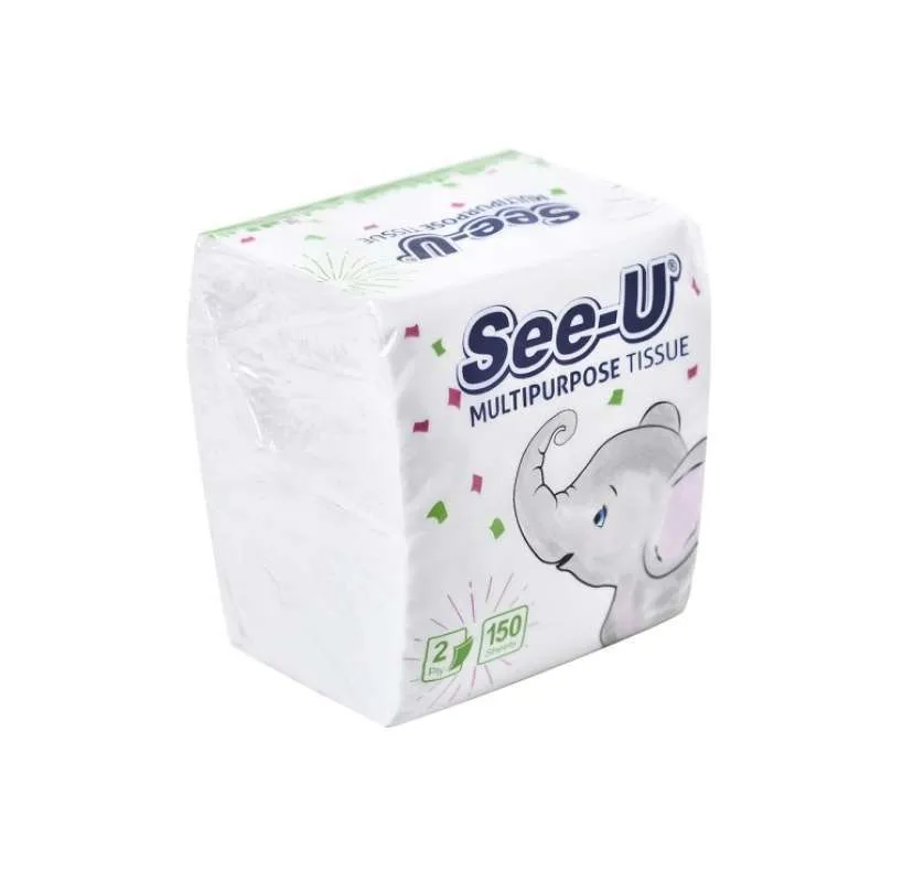 PAKET 8 PAX ~ Tisu Tissue See-U POP UP 150 sheets GAJAH 1ply !!