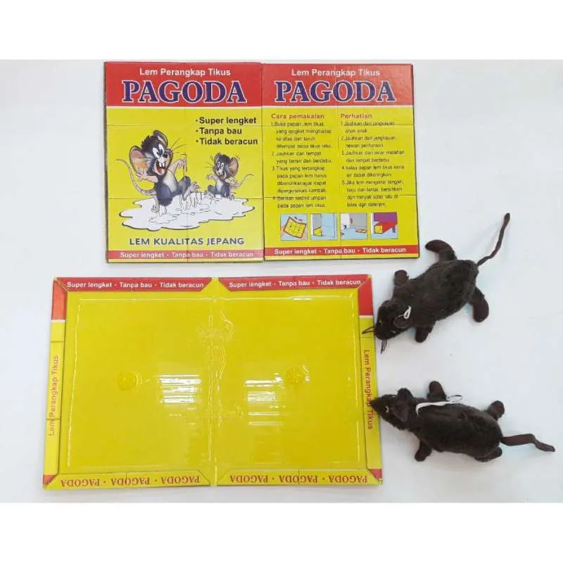 Papan Lem Tikus Pagoda / Perangkap Tikus Lem Super Lengket Tanpa Bau 1 Papan Lem Tikus Pagoda / Perangkap Tikus Lem Super Lengket Tanpa Bau