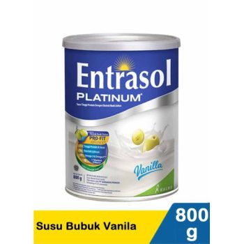 1 DUS ISI 6 ENTRASOL PLATINUM SUSU BUBUK VANILA KLG 800g
