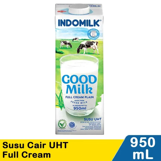 1 DUS ISI 12 INDOMILK SUSU CAIR UHT PLAIN TPK 950mL