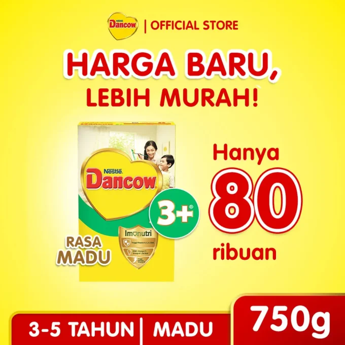 1 DUS ISI 12 DANCOW 3+ SUSU BUBUK PRTCTS PROBIO MADU BOX 750g