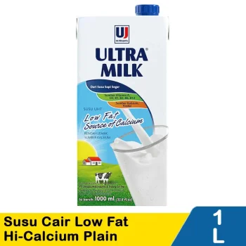 1 DUS ISI 12 ULTRA SUSU CAIR LOW FAT TPK 1000mL