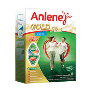 1 DUS ISI 12 ANLENE GOLD 5X SUSU BUBUK HI-CALCIUM VANILA BOX 600g