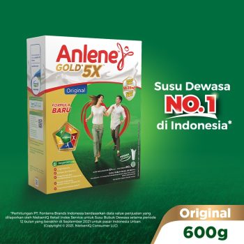 1 DUS ISI 12 ANLENE GOLD 5X SUSU BUBUK HI-CALCIUM ORIGINAL BOX 600g