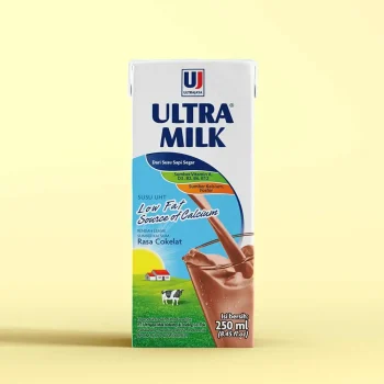 1 DUS ISI 24 ULTRA SUSU CAIR LOW FAT HI-CALCIUM COKLAT TPK 250mL