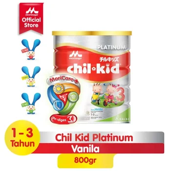1 DUS ISI 12 MORINAGA CHIL KID SUSU PLATINUM 3 MORICARE VANILA KLG 800g