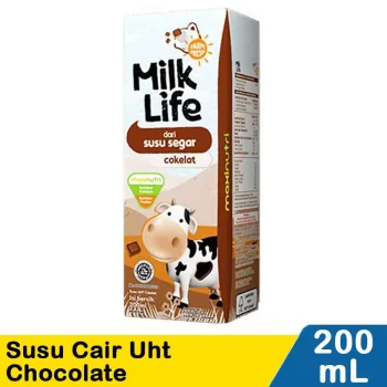 1 DUS ISI 24 MILK LIFE SUSU CAIR UHT CHOCOLATE TPK 200mL