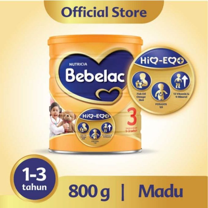 BEBELAC 3 SUSU PERTUMBUHAN FOS & GOS MADU KLG 800g