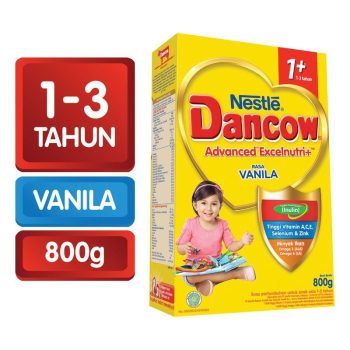 1 DUS ISI 12 DANCOW 1+ SUSU BUBUK PRTCTS PROBIO VANILA BOX 800g