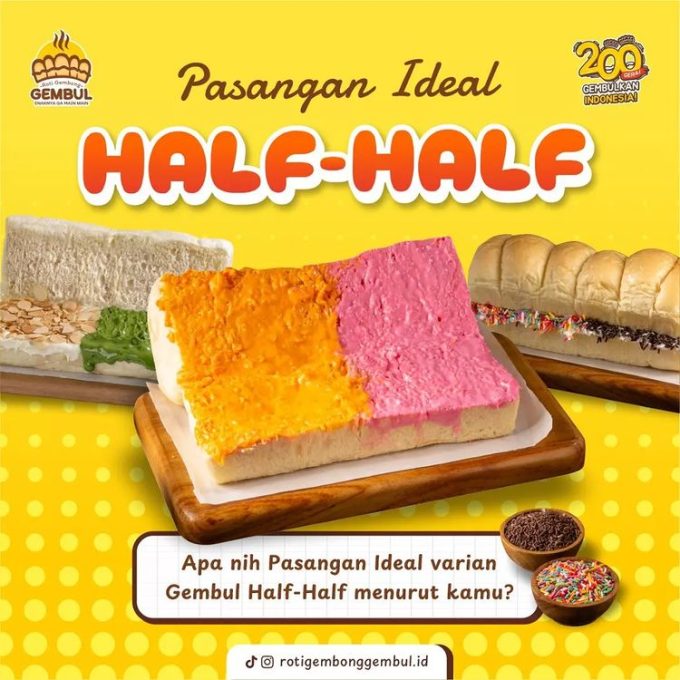 Half half Gembul | Roti Gembong Gembul | ROTI LEMBUT | SOFT BUN