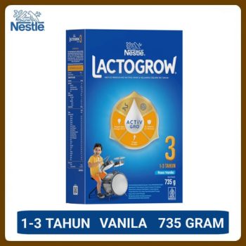 1 DUS ISI 12 LACTOGROW 3 SUSU PERTUMBUHAN DHA+PREBIO 1 BOX 735g