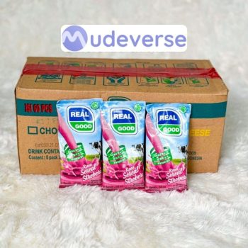 REAL GOOD SUSU UHT MILK 50 ML SEREAL STROBERI ( 1 Dus / 1 Karton isi 60)