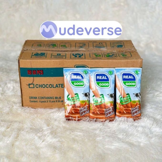 REAL GOOD SUSU UHT MILK 50 ML SEREAL COKLAT ( 1 Dus / 1 Karton isi 60)