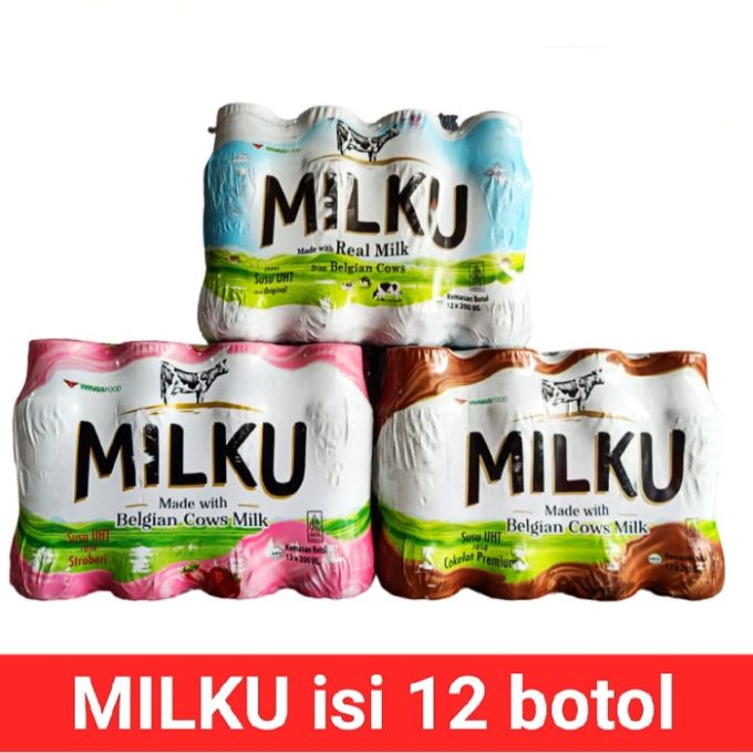 1 KRAT ISI 12 MILKU SUSU UHT ORIGINAL BTL 200mL