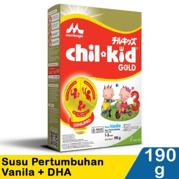 1 DUS ISI 24 MORINAGACHILKID SUSU PERTUMBUHAN VANILLA+DHA BOX 190g