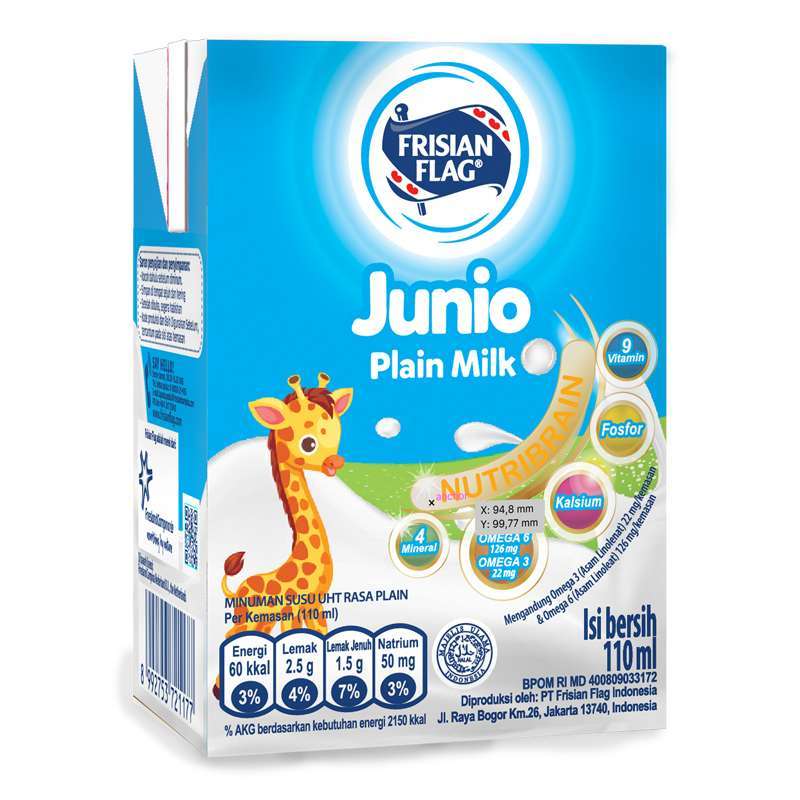 1 DUS ISI 36 FRISIAN FLAG SUSU CAIR JUNIO PLAIN MILK TPK 110mL