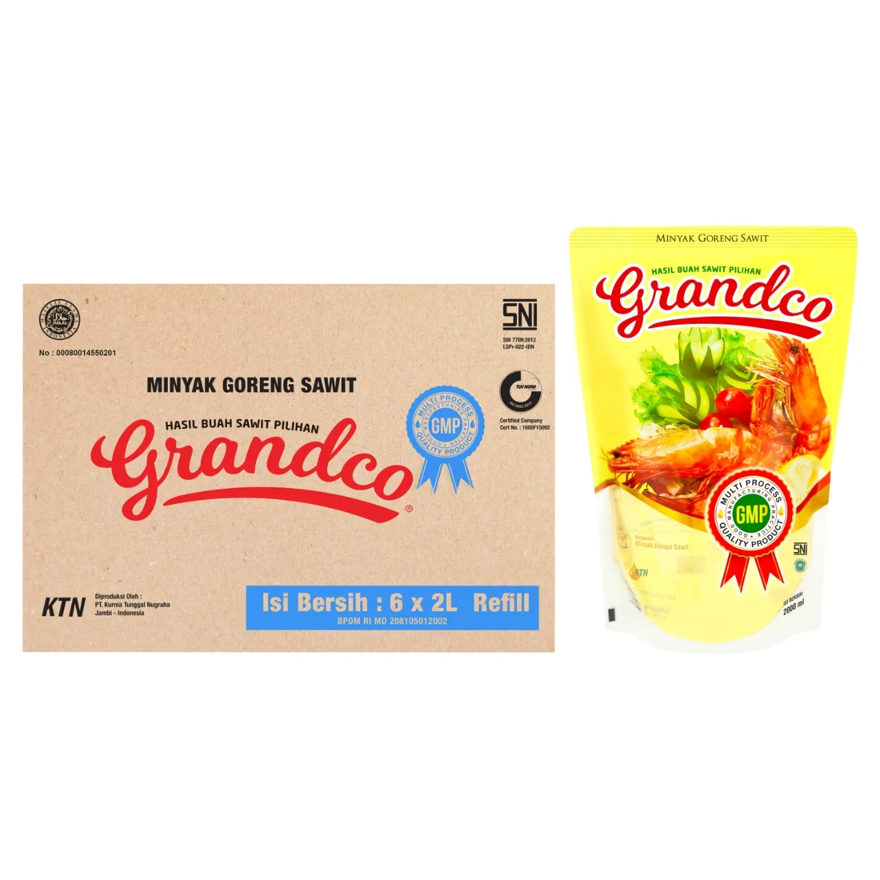 GRANDCO MINYAK GORENG SAWIT PCH 2L (1 Dus / 1 Karton isi 6)