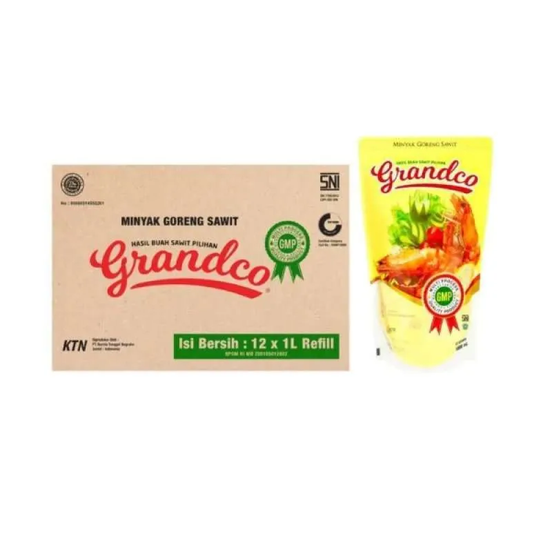 GRANDCO MINYAK GORENG REFILL PCH 1000mL (1 Dus / 1 Karton isi 12)