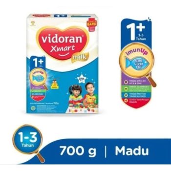 1 DUS ISI VIDORAN XMART1+ SUSU PERTUMBUHAN MADU BOX 700g