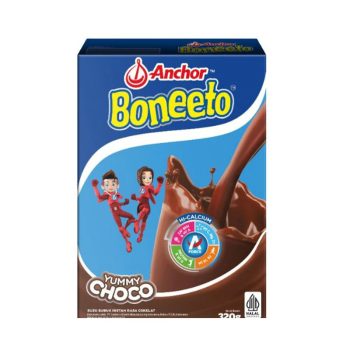 1 DUS ISI 24 ANCHOR BONEETO SUSU BUBUK HI-CALCIUM YUMMY CHOCO BOX 320g