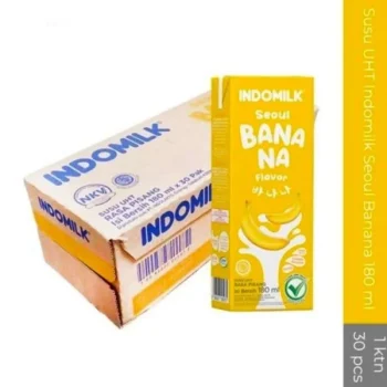 1 DUS ISI 30 INDOMILK SUSU CAIR UHT BANANA TPK 180mL