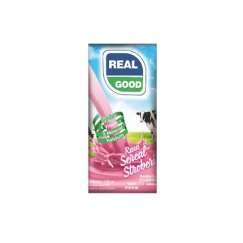 1 DUS ISI 60 REAL GOOD SUSU UHT (60) SEREAL STROBERI PCK 50mL