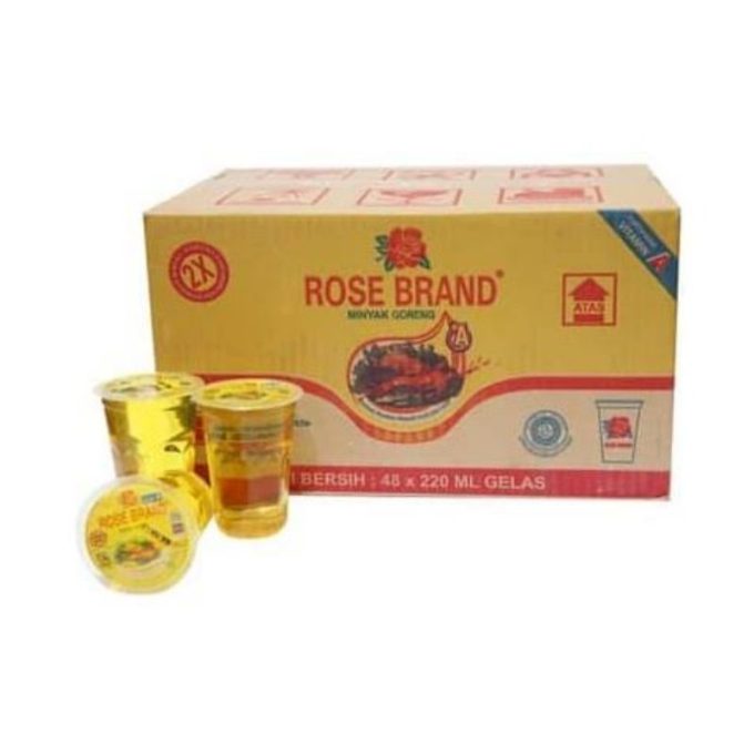 Rose Brand Gelas / Cup per Dus | ROSE BRAND MINYAK GORENG CUP 220mL (1 Dus/1 Karton isi 48)