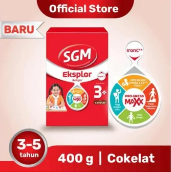 1 DUS ISI 21 SGM EKSPLOR 3+ PRO-GRESSMAXX SUSU PERTUMBUHAN COKLAT BOX 400g