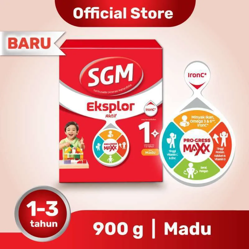 1 DUS ISI 10 SGM EKSPLOR 1+ PRO-GRESSMAXX SUSU PERTUMBUHAN MADU BOX 900g