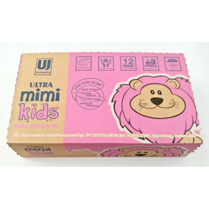 1 DUS ISI 40 ULTRA MIMI SUSU CAIR UHT stroberi TPK 125mL