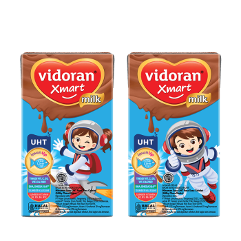 1 DUS ISI 40 VIDORAN SUSU UHT CAIR KIDS COKLAT TPK 115/110mL