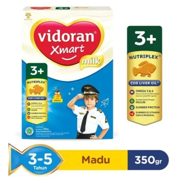 1 DUS ISI 24 VIDORAN SUSU PERTUMBUHAN XMART 3+ MADU NUTRIPLEX BOX 350g