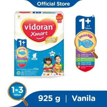 1 DUS ISI 12 VIDORAN XMART 1+ SUSU PERTUMBUHAN VANILLA BOX 925g
