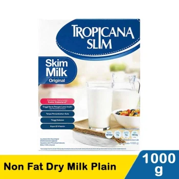 1 KARTON ISI 6 TROPICANA SLIM NON FAT DRY MILK PLAIN BOX 1000g