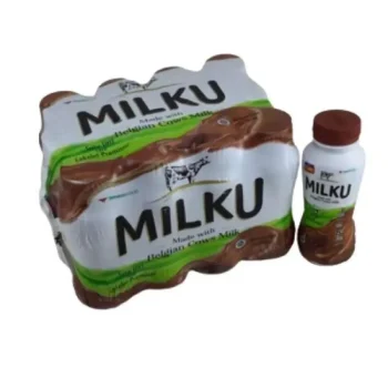 1 KRAT ISI 12 MILKU SUSU UHT COKELAT BTL 200mL
