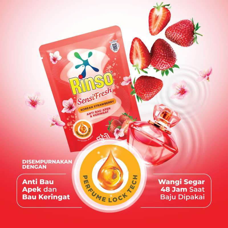 Rinso Sensi Fresh Korean Strawberry Anti Bau Apek dan Keringat 360 ml Pouch