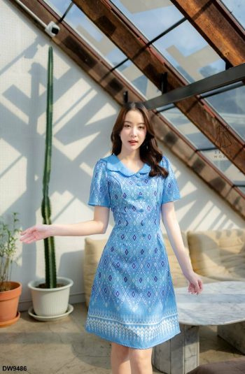 DW9486-BLE Biru | Dress Wanita Import Thailand