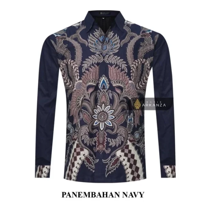 Kemeja Batik Slimfit Motif Panembahan Navy